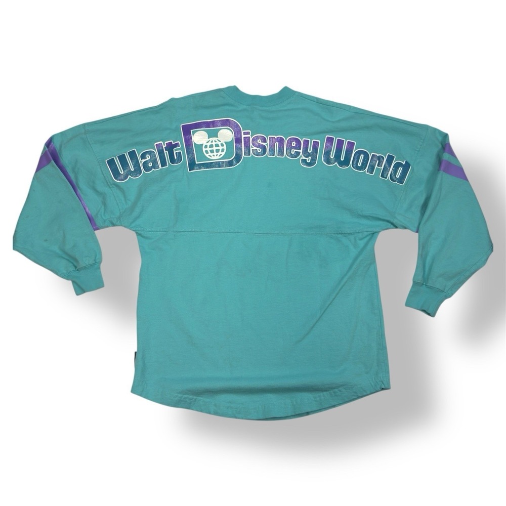 Disney Parks Spirit Jersey Unisex Size XS Teal Blue Puffy Logo Walt Disney World